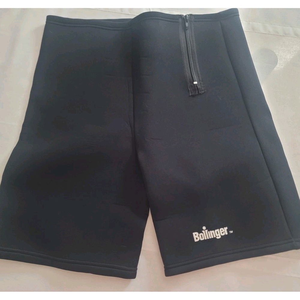 Bollinger Womens L Black Neoprene Sauna Compression Shorts Side Zip Fitness